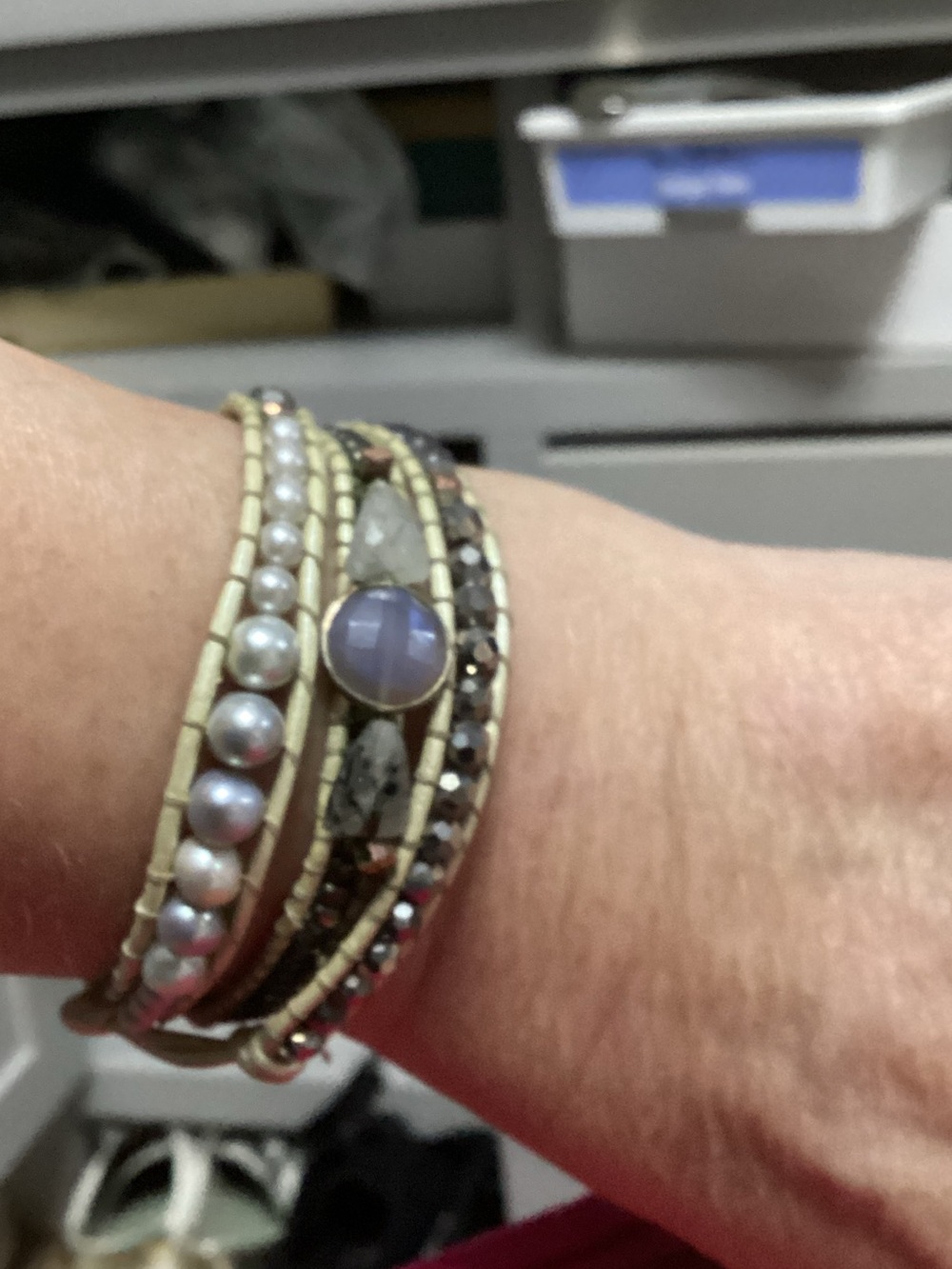 Naramol wrap bracelet with gemstones 22” long